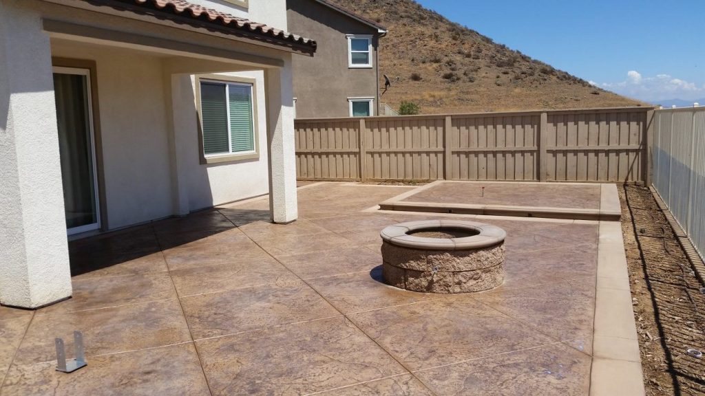 Stamped concrete with desert finish