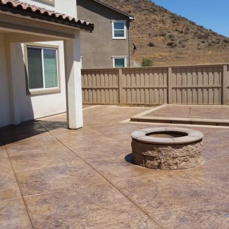 Stamped concrete with desert finish